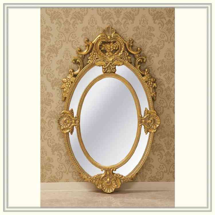 fu-collection】 ロココ調ウォールミラー ゴールド W75 D4 H120cm 送料