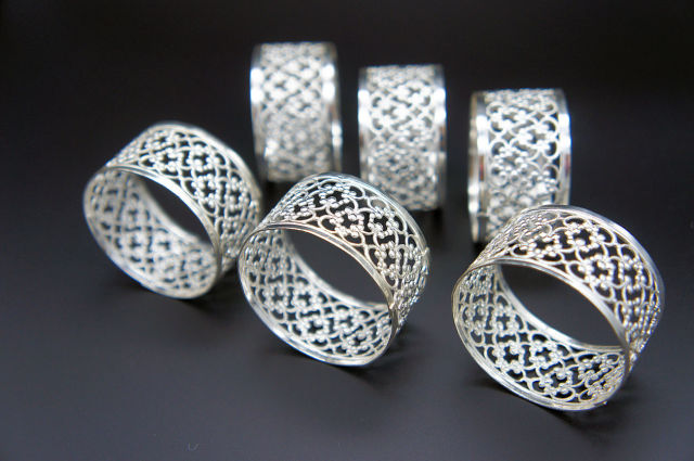 シルバープレート ナフキンリング 6個セット 英国アンティークと