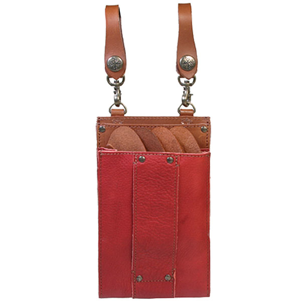 シザーケース 本革 4丁 赤 シザーケース本革4丁用 -haco short