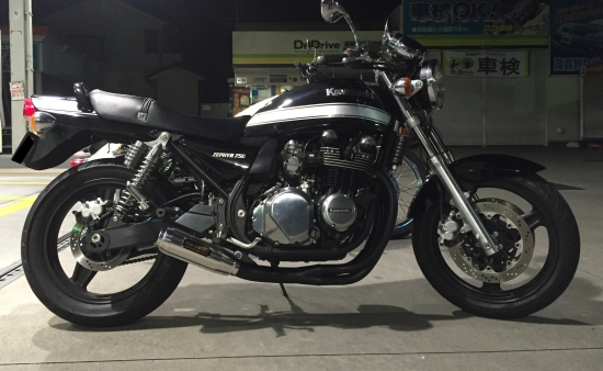 ゼファー750 MID－KNIGHTモナカマフラー＜BK＞