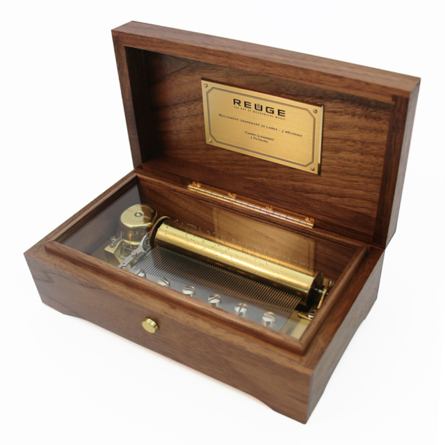ヴィンテージREUGEリュージュ72弁オルゴール Memory リーフ型象篏細工