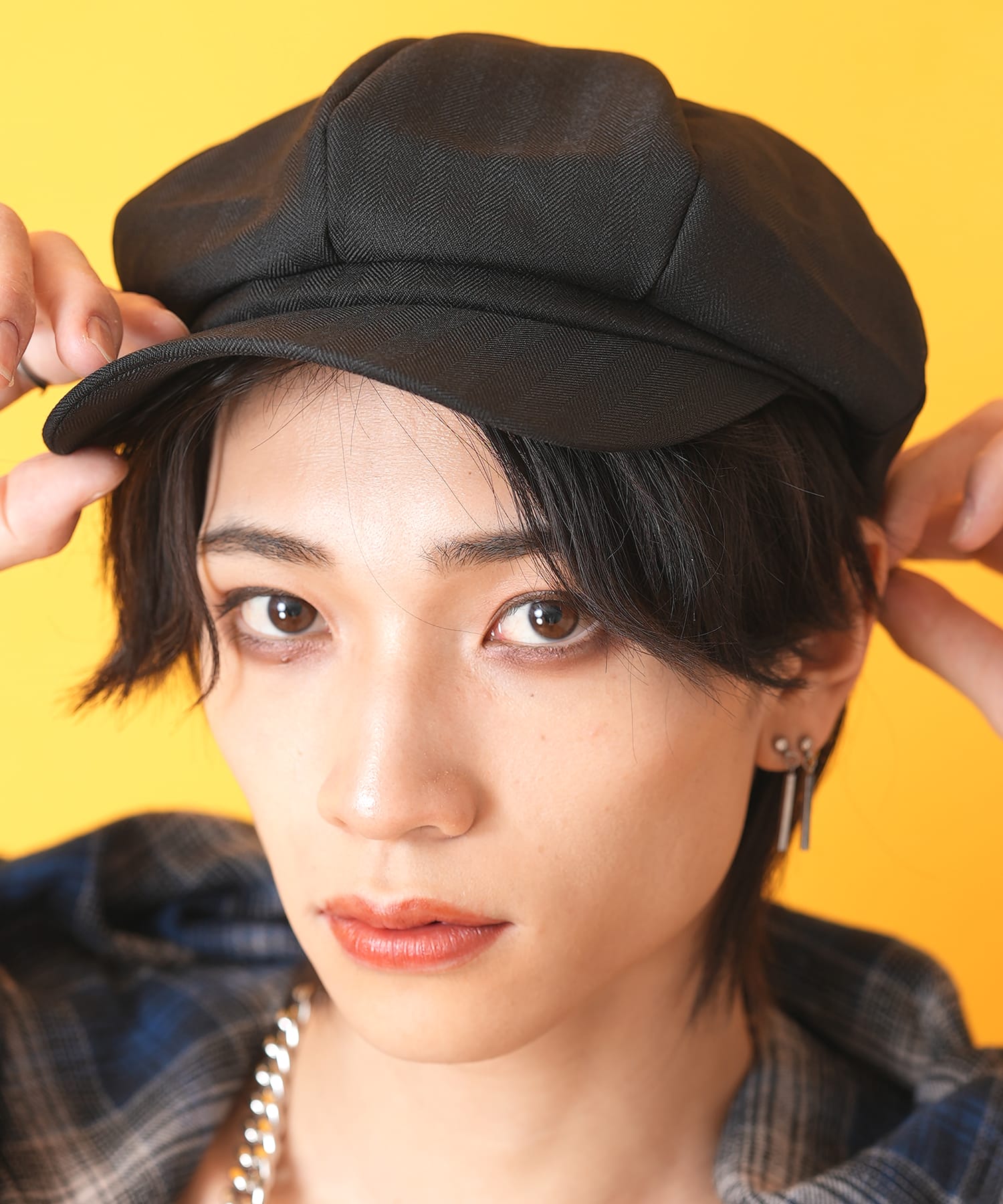 Anthony Peto ヘリンボーン ウール キャスケット 59cm メンズ Anthony