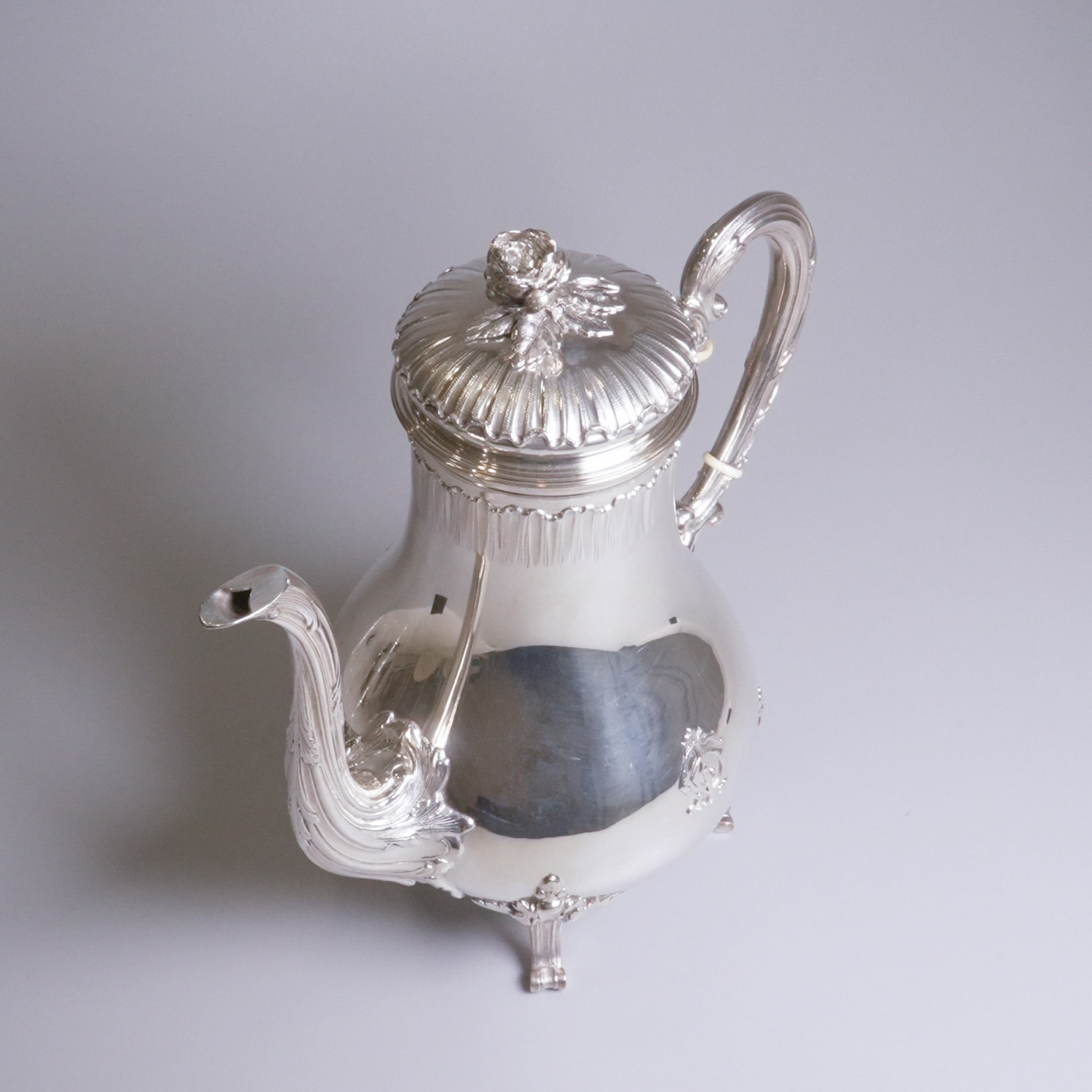 フランス 1880年代 シルバー 純銀製フランスコーヒーポット