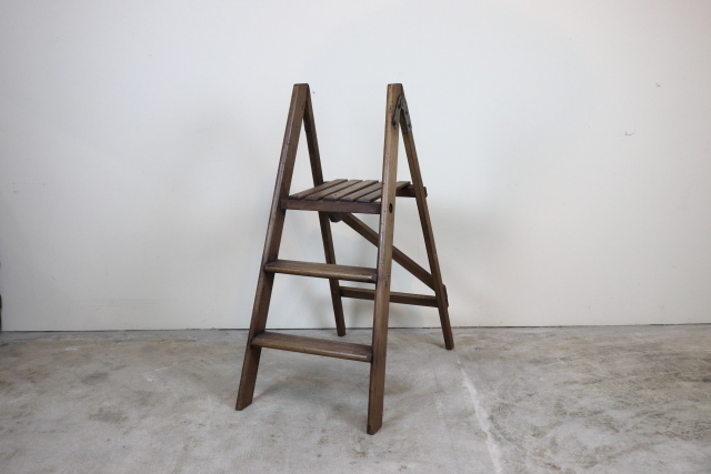 ウッドラダー 脚立 ステップラダー イギリス ヴィンテージ 木製 そ38-3