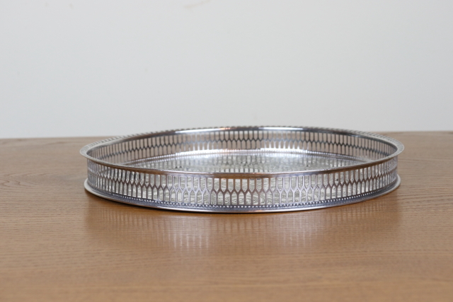 イギリス VINERS社 シルバープレート ALPHA PLATE ラウンドトレイ