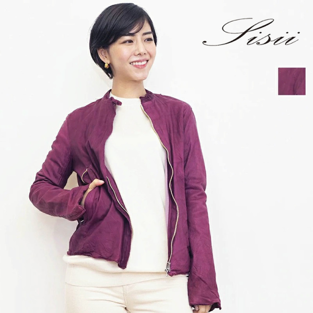 sisii シシ シングルライダースウォッシャブルレザージャケット 907JL