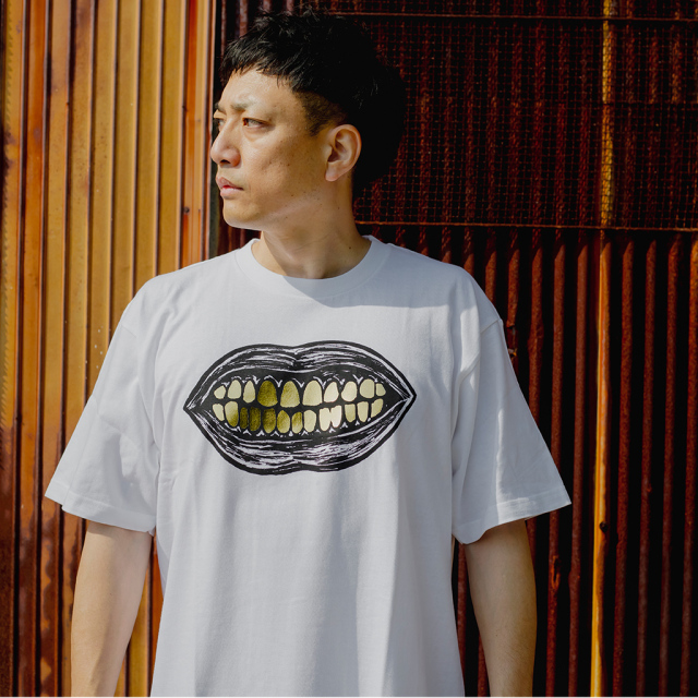 大竹伸朗はいしゃTシャツ白_Shinro Ohtake Haisha T-shirt WHITE