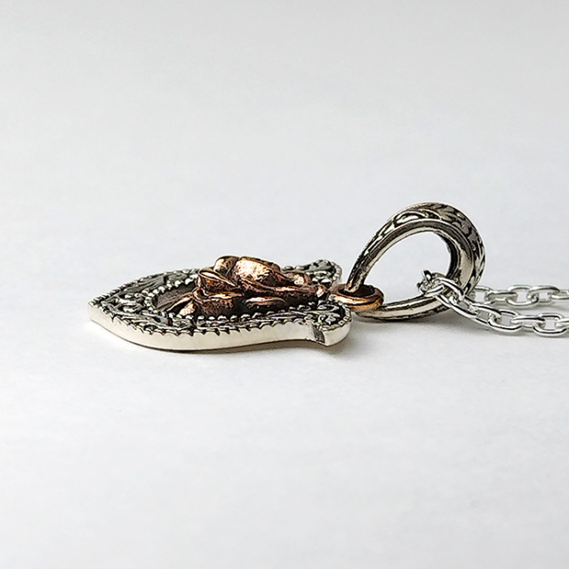 ホースシュー ローズ ペンダント ≪2mmアズキチェーン割引セット