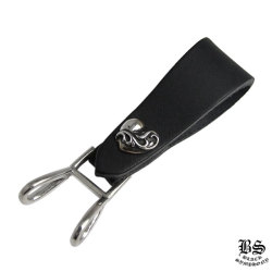 クロムハーツWベルトループクロスボタンブラックレザー|クロムハーツ