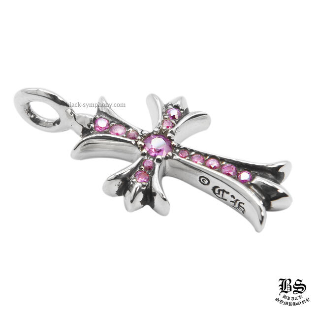 クロムハーツタイニーCHクロスチャームwithパヴェピンクサファイア