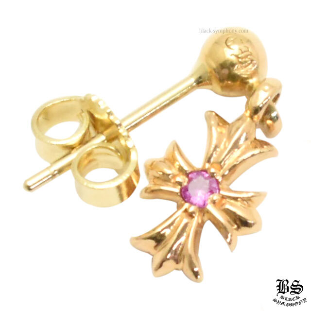 クロムハーツタイニーECHプラスドロップイヤリング22Kゴールドwith