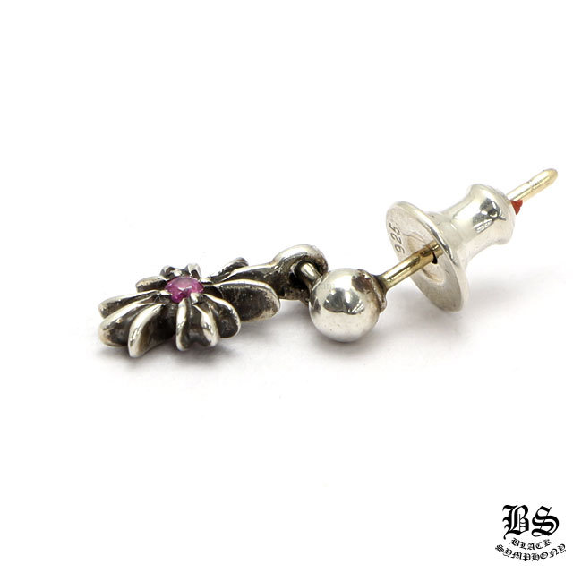 クロムハーツタイニーECHプラスドロップイヤリングwithピンク