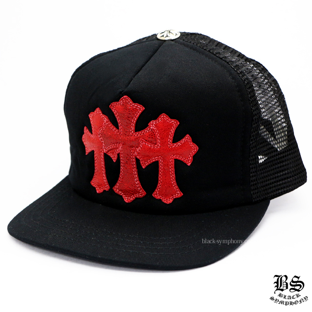 クロムハーツ3セメタリーキャップブラックレッド|クロムハーツ通販専門