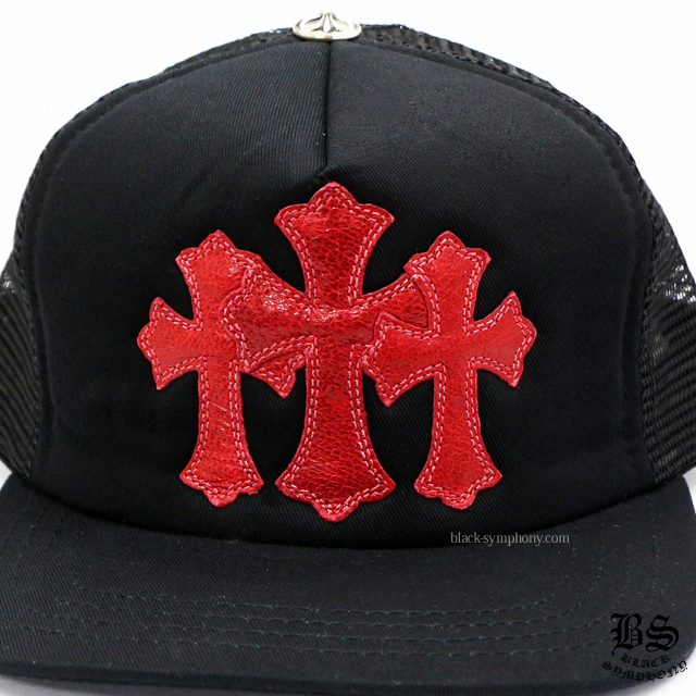クロムハーツ3セメタリーキャップブラックレッド|クロムハーツ通販専門