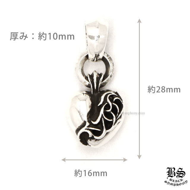 クロムハーツハートペンダントwithプレーンベイル(ネックレス)|クロム