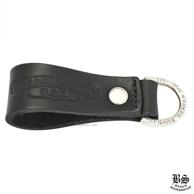 クロムハーツDキーリングBSフレアボタンブラックレザー|クロムハーツ