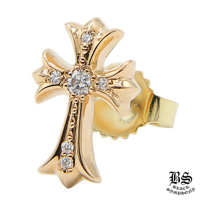 クロムハーツCHクロスベビーファットスタッドピアス22Kwithパヴェ