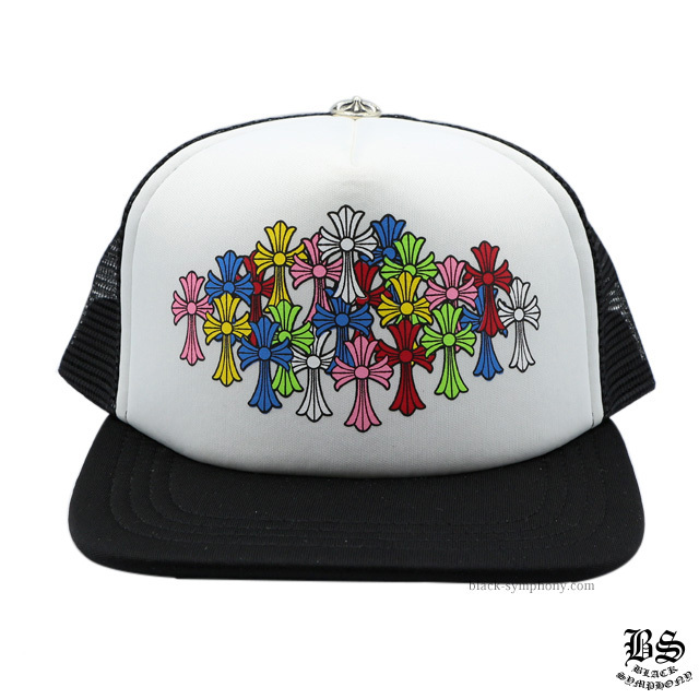 クロムハーツトラッカーキャップキングタコマルチカラークロスブラック