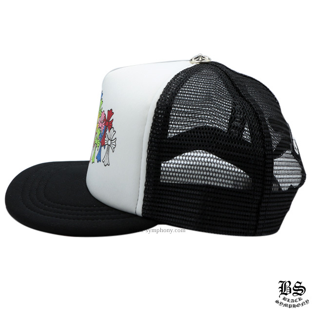 クロムハーツトラッカーキャップキングタコマルチカラークロスブラック