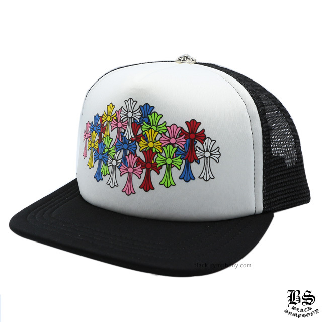 クロムハーツトラッカーキャップキングタコマルチカラークロスブラック