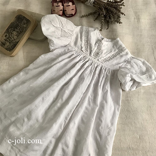 日本発送】E1078 フランスアンティークベビードレス/セレモニードレス