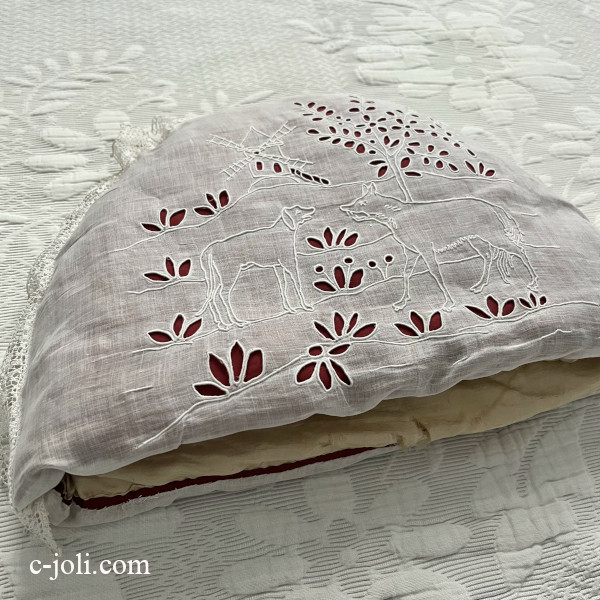 アンティーク刺繍/ホワイトワーク/ホワイトワーク刺繍 - フランス
