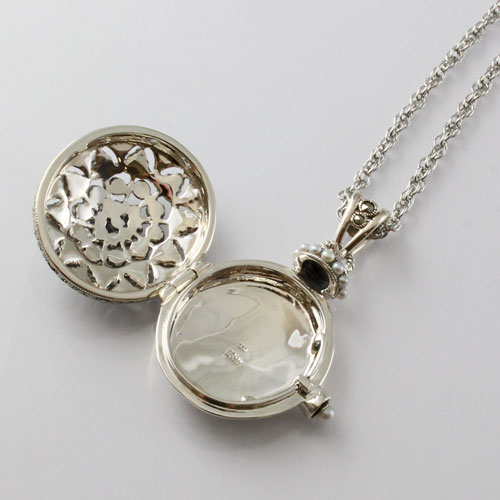 送料無料】【日本製】ロケットペンダント シルバー/SV925 アンティーク