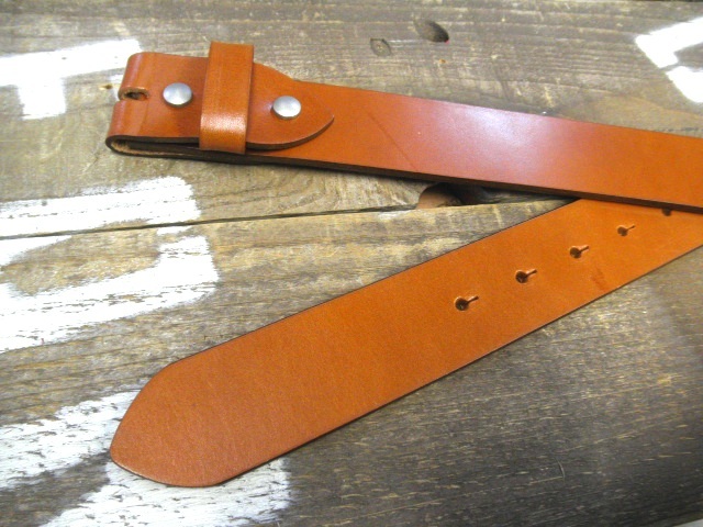 栃オイル多脂革木レザーベルト 【キャメルブラウン】40mm 革NO,01