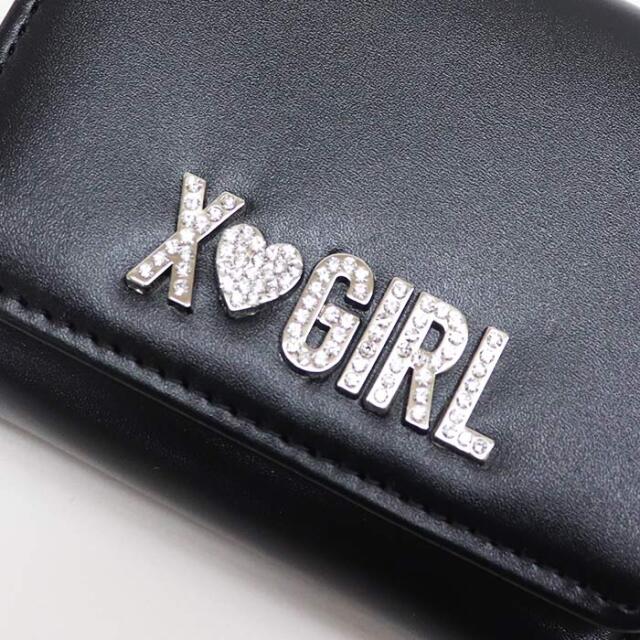 X-girl エックスガール RHINESTONE LABEL MINI WALLET 三つ折り