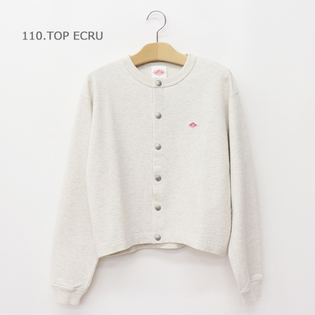 DANTON ダントン レディース ドットボタン クルーネック カーディガン