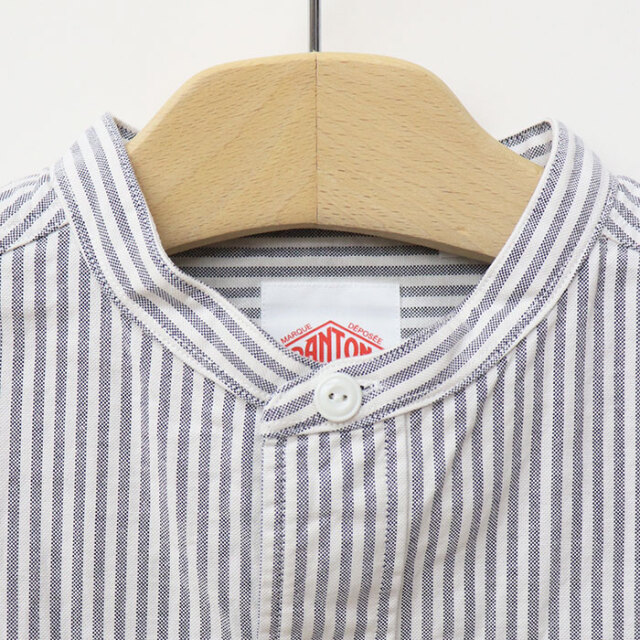 DANTON ダントン メンズ オックスフォード バンドカラーシャツ STRIPE