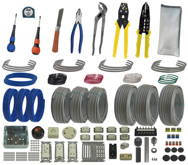 電気工事士 2種 工具セット (3回練習分) テキスト付き 指定工具付き