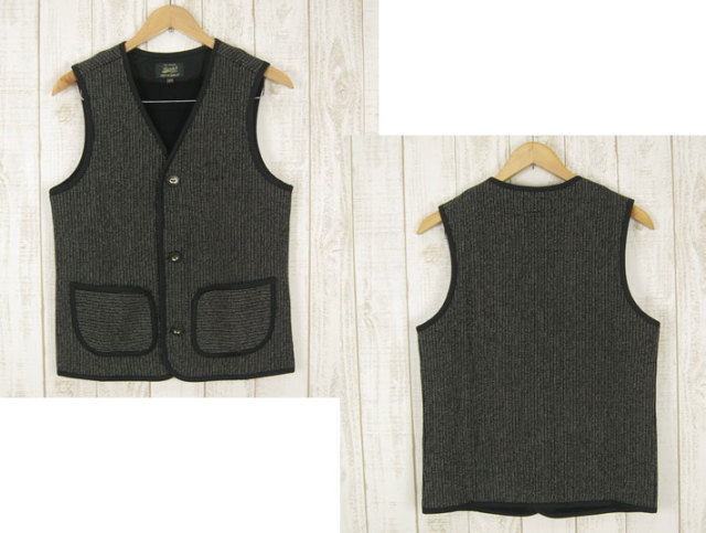 BARNS バーンズ ゴマ塩ニット ビーチクロス ワークベスト BEACH CLOTH