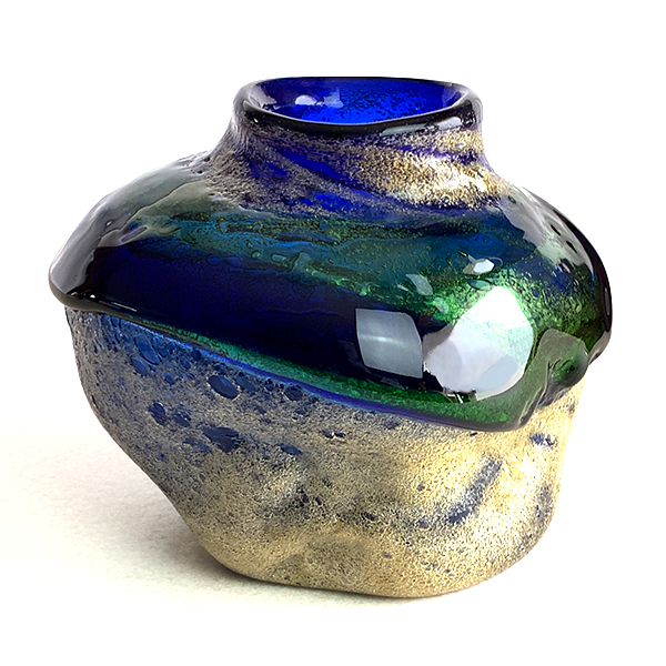 花器 花瓶 沖縄 琉球ガラス フラワーベース 稲嶺盛一郎 茶泡花器