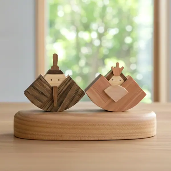木のお雛さま（雛人形）名入れ可・コンパクトで飾りやすい｜森林工芸館