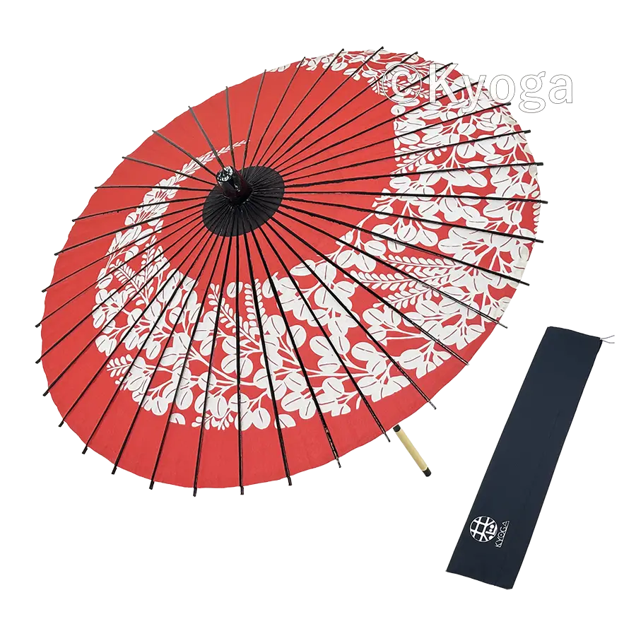 和傘・野点傘専門店 恭雅】 和傘 − 紙傘 1尺4寸 萩渦 朱色