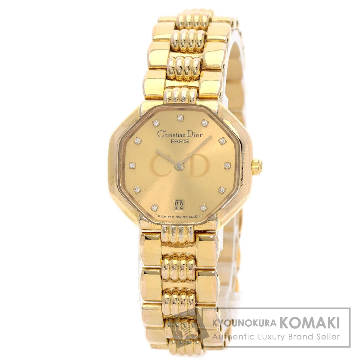 CHRISTIAN DIOR クリスチャンディオール D48-153 オクタゴン 腕時計 GP