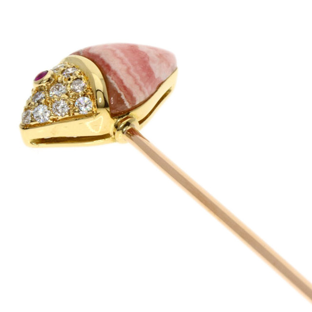 BVLGARI ブルガリ ナチュラリア ピンブローチ ロードクロサイト ルビー