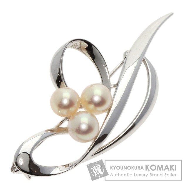 MIKIMOTO ミキモト パール 真珠 ブローチ シルバー レディース