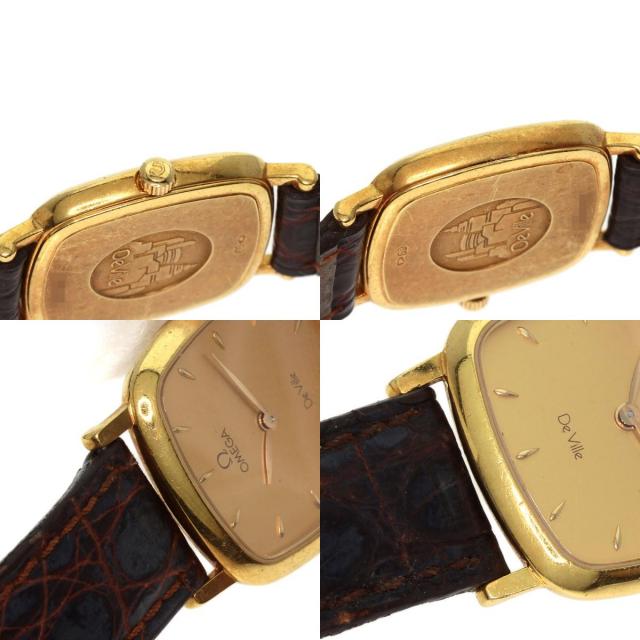 OMEGA オメガ デビル 腕時計 K18イエローゴールド/革 レディース