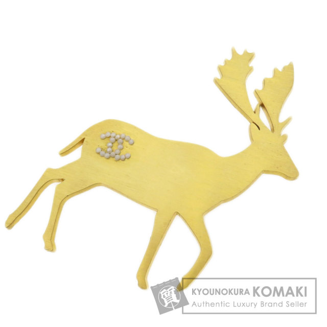 CHANEL シャネル トナカイモチーフ ココマーク ブローチ 金属製