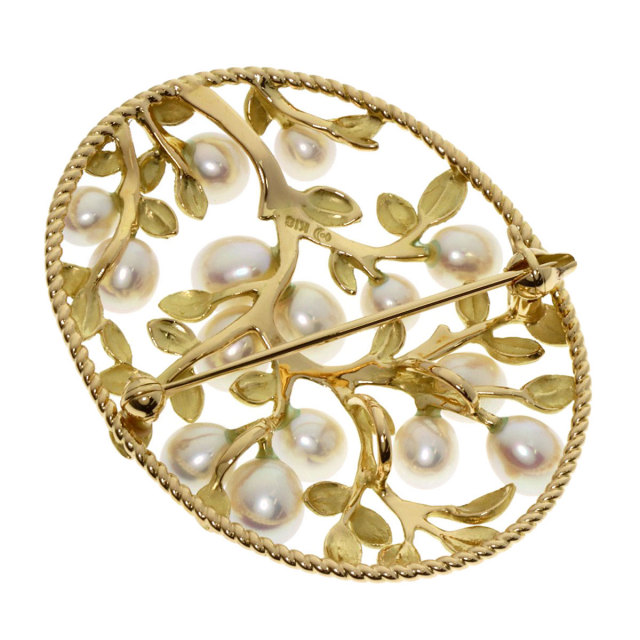 TASAKI タサキ パール 真珠 ブローチ K18イエローゴールド レディース