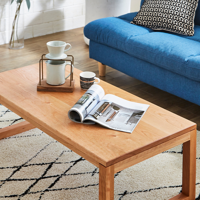 凛／RIN センターテーブル(四角脚) ローテーブル W1000（ブラック