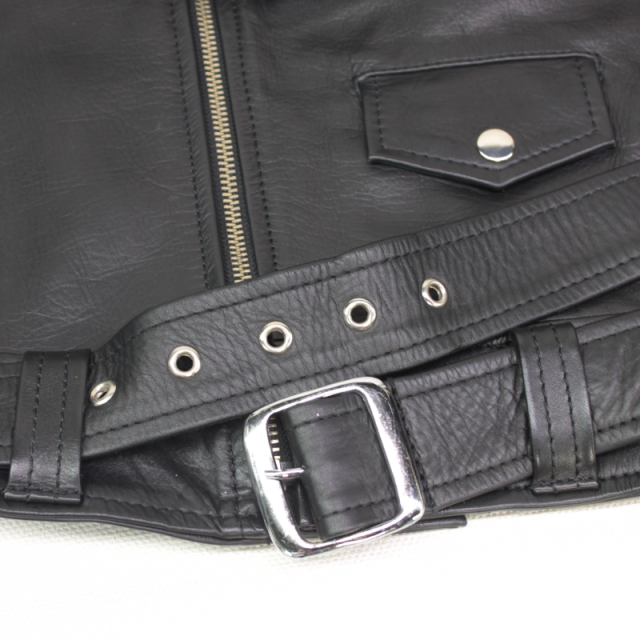 Mo-Laws 牛革 ダブルライダースジャケット USタイプ メンズ ブラック S