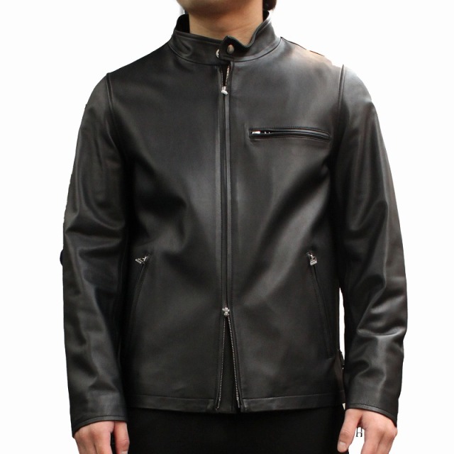 本革 シングルライダースジャケット メンズ ラムレザージャケット M/L