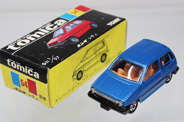 ミニカーショップ ケンボックス トミカ 黒箱☆54☆ホンダシティ(青/黒