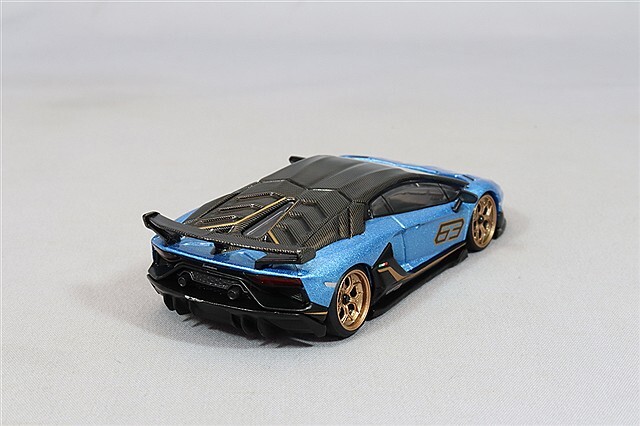 D MODEL 1/64 ランボルギーニ アヴェンタドール SVJ 63 ブルーエーギル