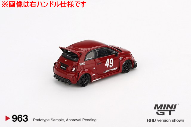 TSM ミニGT 1/64 アバルト 595 LB-WORKS x Abas Works レッド (左ハンドル)