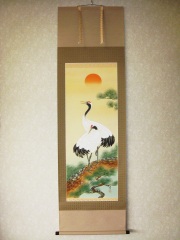 掛け軸 鶴亀◇藤沢寿峰（真作・新品）