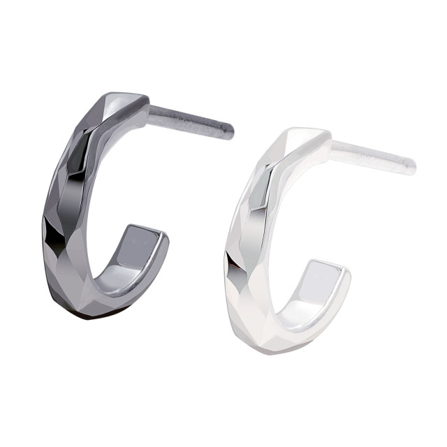 ペア ピアス メンズ ハーフ フープ シルバー925 [ PAIR Label ] e14054-p